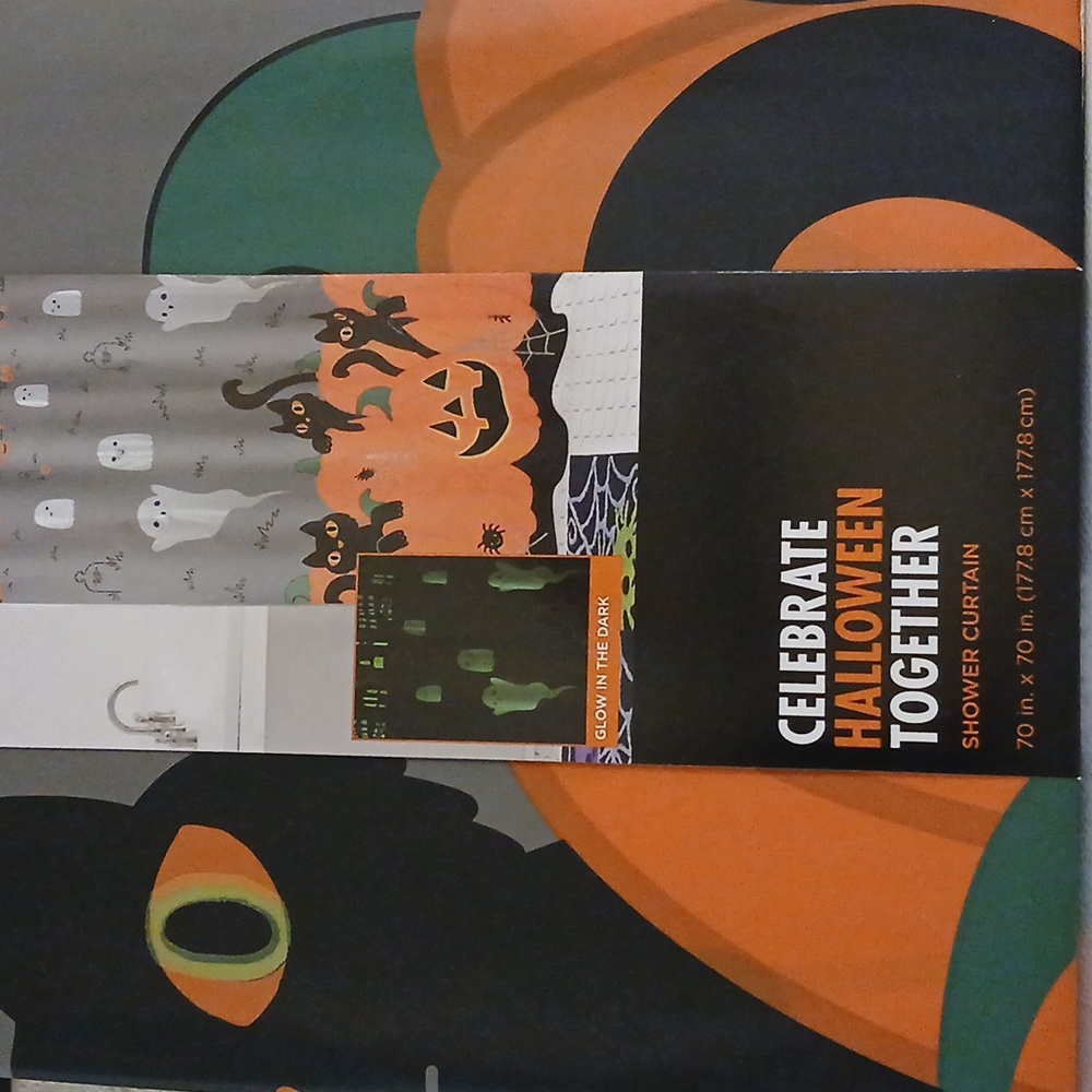 Halloween Vinyl Shower Curtain NWT